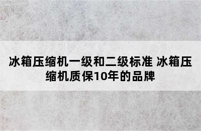 冰箱压缩机一级和二级标准 冰箱压缩机质保10年的品牌